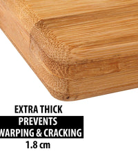 Cutting board with anti-skid mat for added safety.