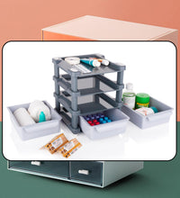 Mini drawer unit with three layers for organizing and storing makeup items