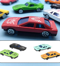 Super Racer car set with 25 toy cars, each with unique colors and designs