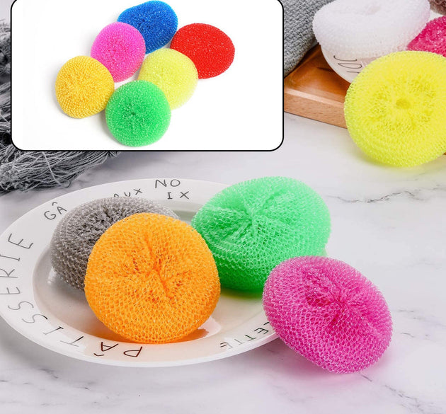 Round nylon scrubbers, pack of 12, for durable and efficient cleaning.