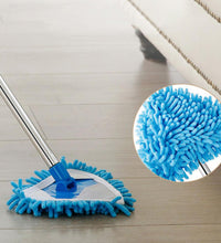 an adjustable mop head with stainless steel for efficient floor cleaning.