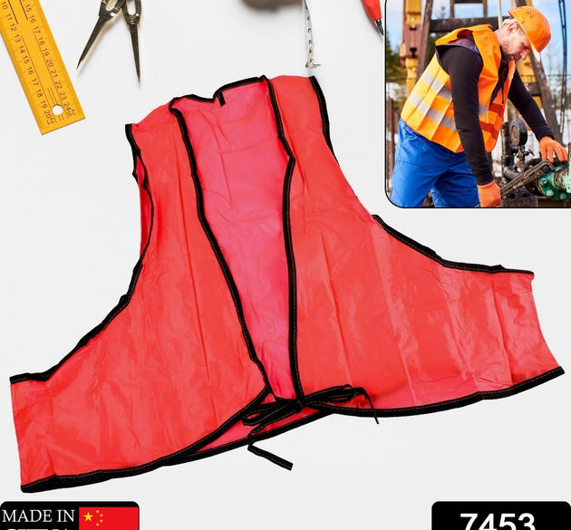 Economy Safety Vest, Soft Vinyl with Tie Closure for Identifying Staff and Volunteers Adult PVC Safety Vest High Visibility for Outdoor Operator