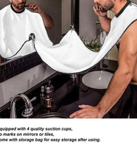 Beard grooming apron with adjustable neck strap for hair clippings