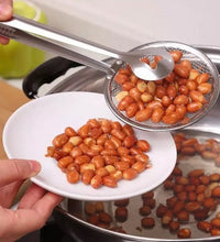 Multi-use stainless steel filter spoon with clip.