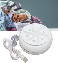 Mini turbine washing machine with USB cable, lightweight, suitable for home, camping, and college use.