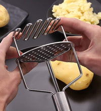 Stainless steel masher for potatoes, vegetables, and baby food