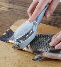 Multi-functional fish scale scraper and skin peeler.