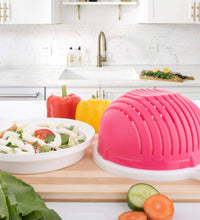 Fast salad cutter bowl for kitchen convenience