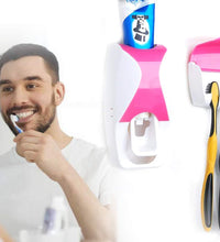 Toothpaste dispenser with toothbrush included