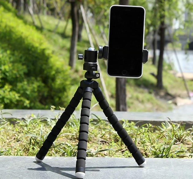 Portable Mini Octopus Tripod Stand with Phone Holder for Live Selfie, Mobile Phone Portable and Adjustable Stent