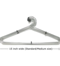 Durable stainless steel hangers ideal for closet organization.