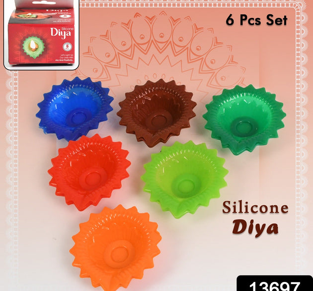 Silicone Diya for Diwali Attractive Design Colourful Diya Combo