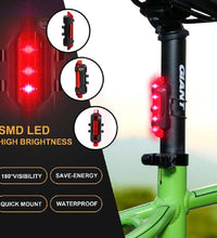 Red LED front light for bikes, designed to be waterproof.