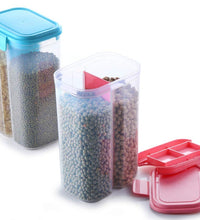 Transparent cereal storage container with sections