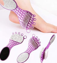 Dual-sided foot scrubber with brush and steel scrubber