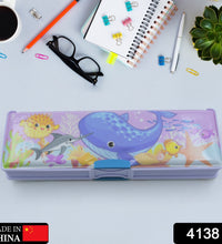 Double deck pencil box with colorful cartoon design