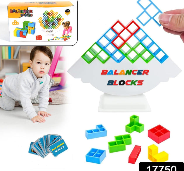 3D Tower Game, Tower Balance Game, Tower Stacking Game Adult Kid Tower Stacking Blocks Balance Game Blocks Building Toys for Kids Age 3+ Years (16 Pcs Set)