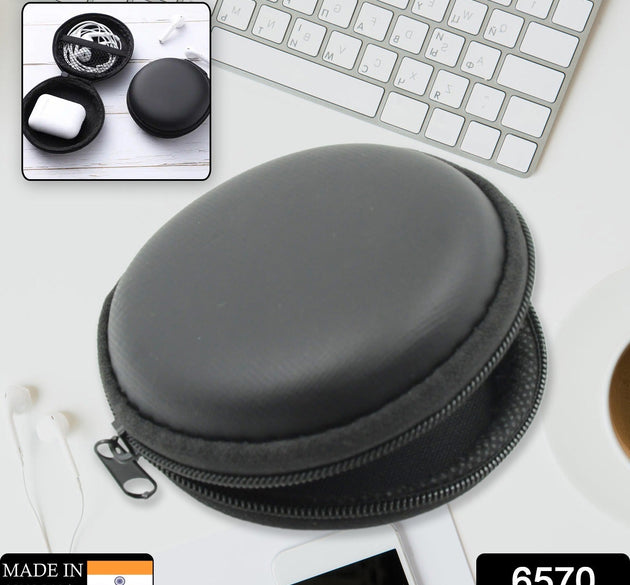 Cute round earphone carrying case