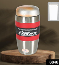 Double-walled travel tumbler, steel, 400ml with grip