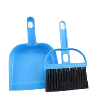 Small dustpan and broom set for multipurpose cleaning.