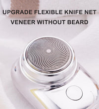 Lightweight electric shaver with USB charging.