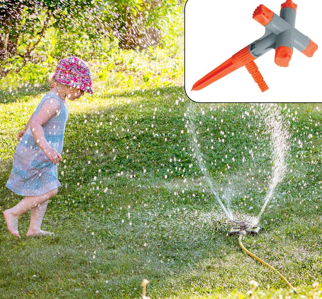 Garden Sprinkler 360° Rotating Adjustable Round 4 Arm Lawn Water Sprinkler for Watering Garden Plants / Pipe Hose Irrigation Yard Water Sprayer