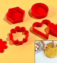 4-pack cookie cutters, heart, star, flower, round shapes.