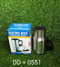 Travel-friendly 12V car kettle mug in silver