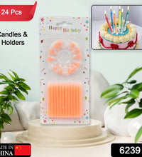 Set of birthday candles, pack of 24 pieces.