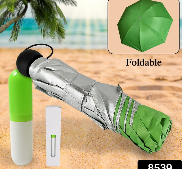 3 Fold Sun Protective Solid Foldable Outdoor Umbrella, Portable Sun, UV Protection Lightweight Rain Umbrella With Umbrella Case For Girls, Women, Men, Boys