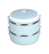 Multi-layered stainless steel lunch box, two layers.