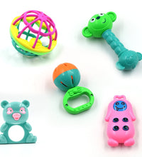 Set of baby rattles and toys