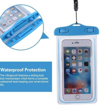 Waterproof pouch cover for mobile phones, ensures protection from water damage.