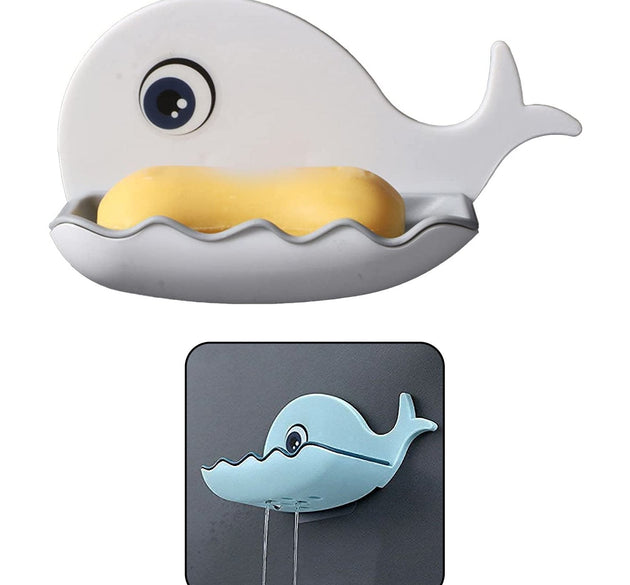 Fish-shaped soap dish holder, wall-mounted and waterproof, suitable for bar soap, comes in a pack of 2