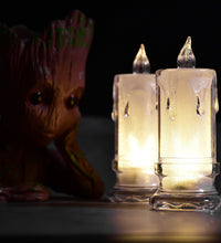 Big size flameless candles with melted design.