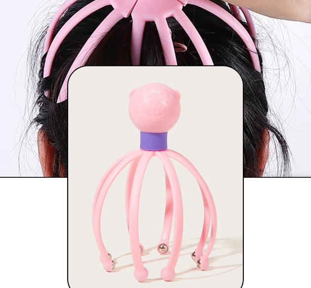 Octopus-shaped therapeutic scalp massager designed for stress relief and relaxation