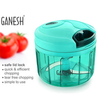 Ganesh Quick Vegetable Chopper, 725 ml, shown from multiple angles.