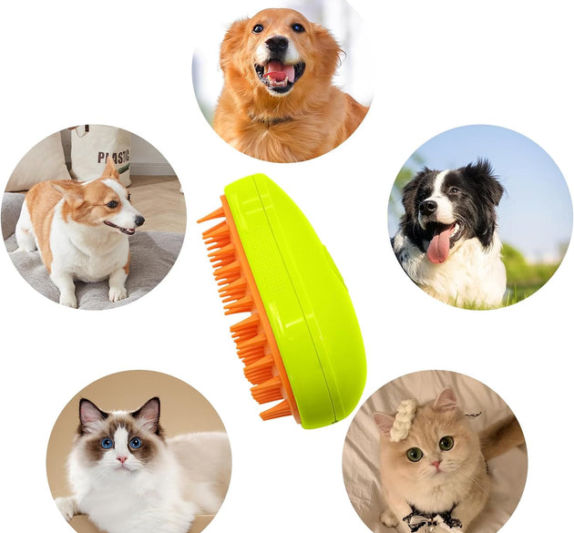 3 In1 Cat Steamy Brush, Self Cleaning Steam Cat Brush Cat Steamer Brush for Massage Cat Grooming Brush Pet Hair Removal Comb for Cat and Dog, for Removing Tangled and Loose Hair