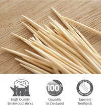 Pack of wooden toothpicks with storage box