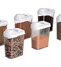 Set of 6 easy flow storage jars with lids