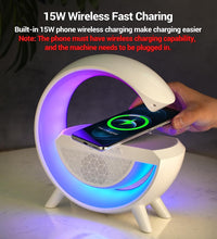 LED light with Bluetooth speaker and wireless charging