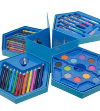 Art color set with crayons and pens