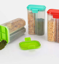 2-liter plastic cereal storage with two compartments