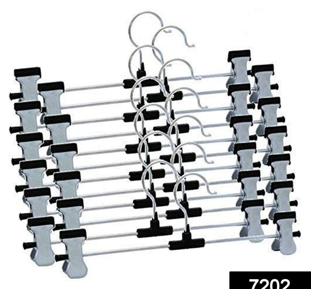 Hangers with 2-Adjustable Anti-Rust Clips (Pack of 12)