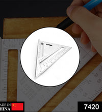 Double side scale triangle tool, precise measurements.