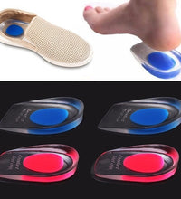 Comfortable gel heel cups for reducing foot pain.