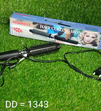 Black curling iron with a heat-resistant tip.