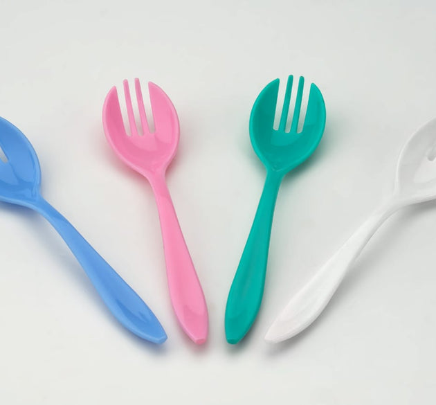 Set of 10 durable dinner forks designed for home kitchens.