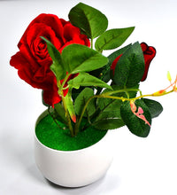 Elegant artificial rose plant with pot for gifts