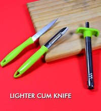 Compact lighter with knife and peeler features from Ganesh